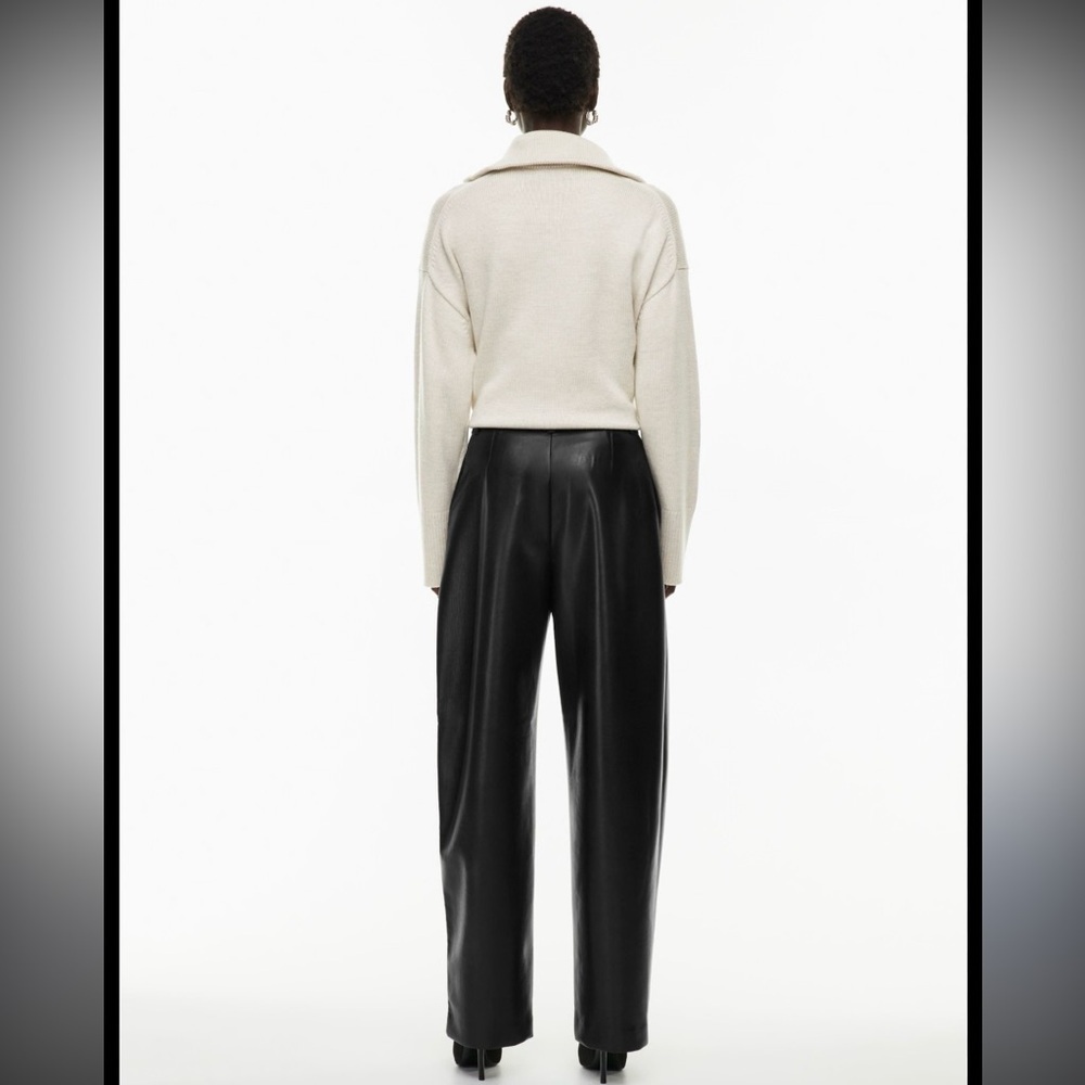 Wilfred Aritzia Faux Leather High-Waist Pants – Size 0, Black